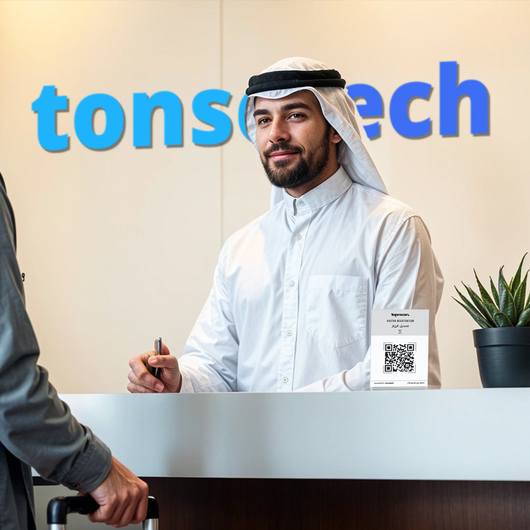 Smart Visitor Registration Stand – Contactless & Compliant